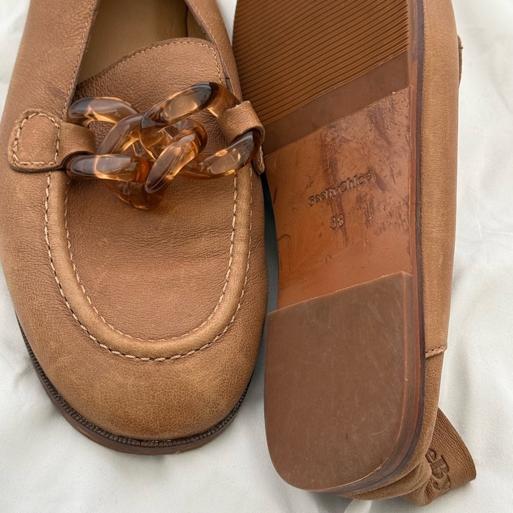 See By Chloe Tan Loafers with Tortoise Chain - Picture 7 of 10